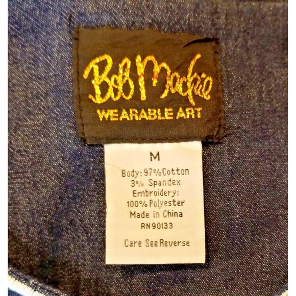 Bob Mackie Women's Jacket Wearable Art Embroidered Denim Size Medium - Picture 6 of 6
